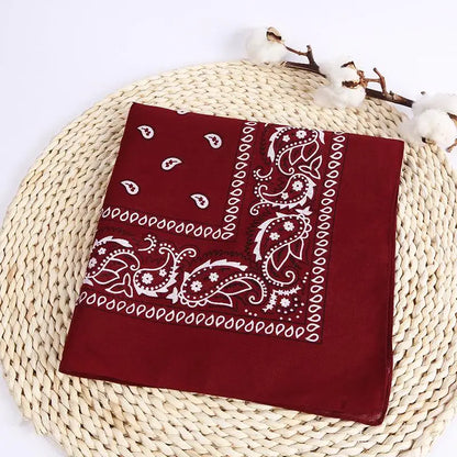New Fashion Hip Hop Bandana Square Scarf Black Red Headband Printed for Boys/Girls Hair Accessories Hair Scarf