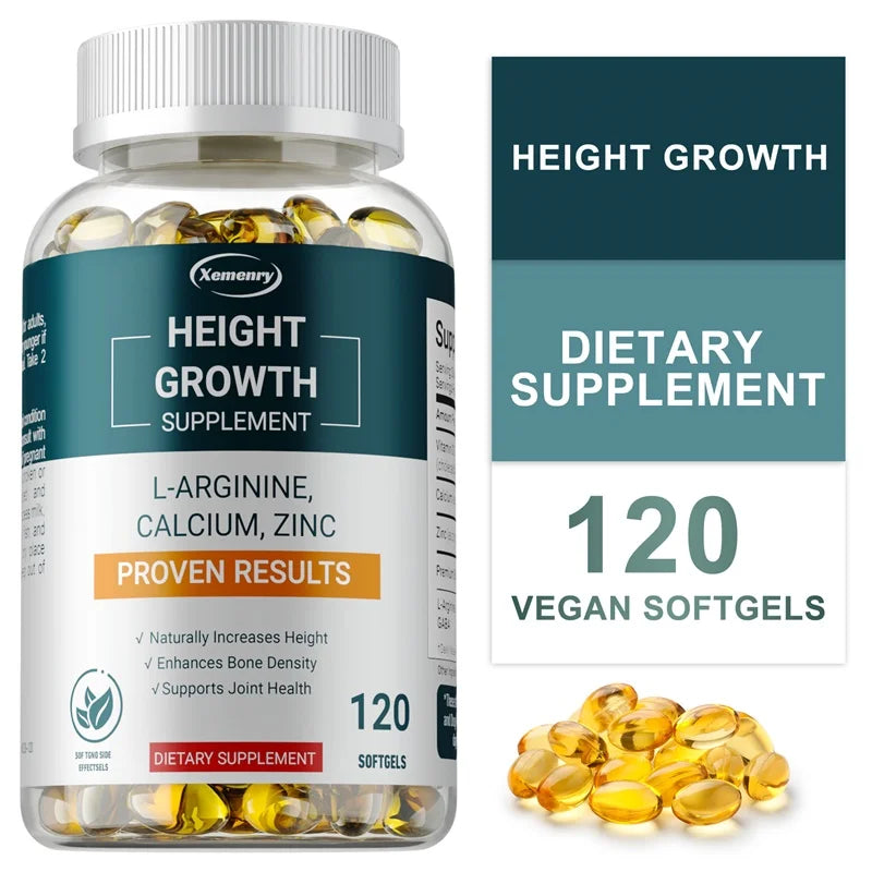 Height Growth Supplements - Strengthens Bones, Promotes Height Growth in Adults and Children, and Enhances Immunity