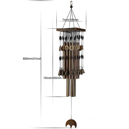 Outdoor Indoor Metal Tube Wind Chime with Copper Bell Large Windchimes For Yard Patio Garden Terrace Decoration 80cm