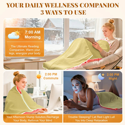 660nm Red Light Therapy Blanket Keep Warm Heating Shawl For Body Device Cushion 850nm Infrared Light Muscle Pain Relief Relax