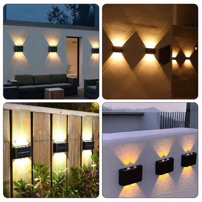 Outdoor LED Solar Garden Light Solar Wall Lamp Up And Down Luminous Waterproof Solar Powered Wall Washer Light Yard Street Decor