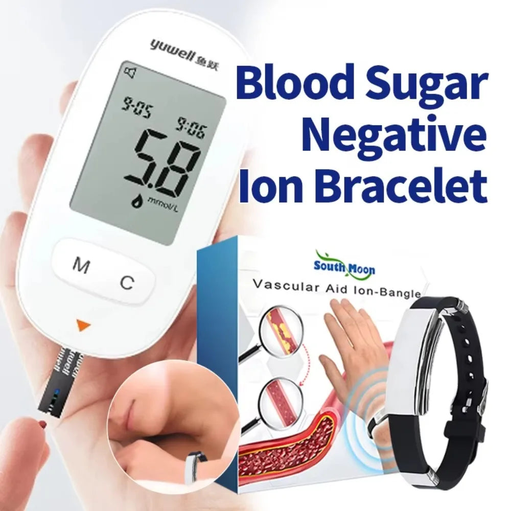 Diabetes Treatment Blood Glucose Regulator Ring Promote Blood Circulation Control Hypertension Titanium Germanium Bracelet