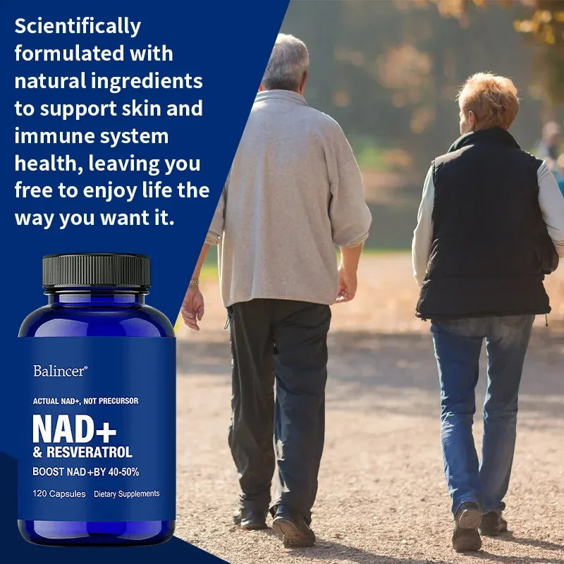 NAD Supplements - with Resveratrol,Support Cell Regeneration Natural Energy Focus and Memory,Anti-aging Capsules