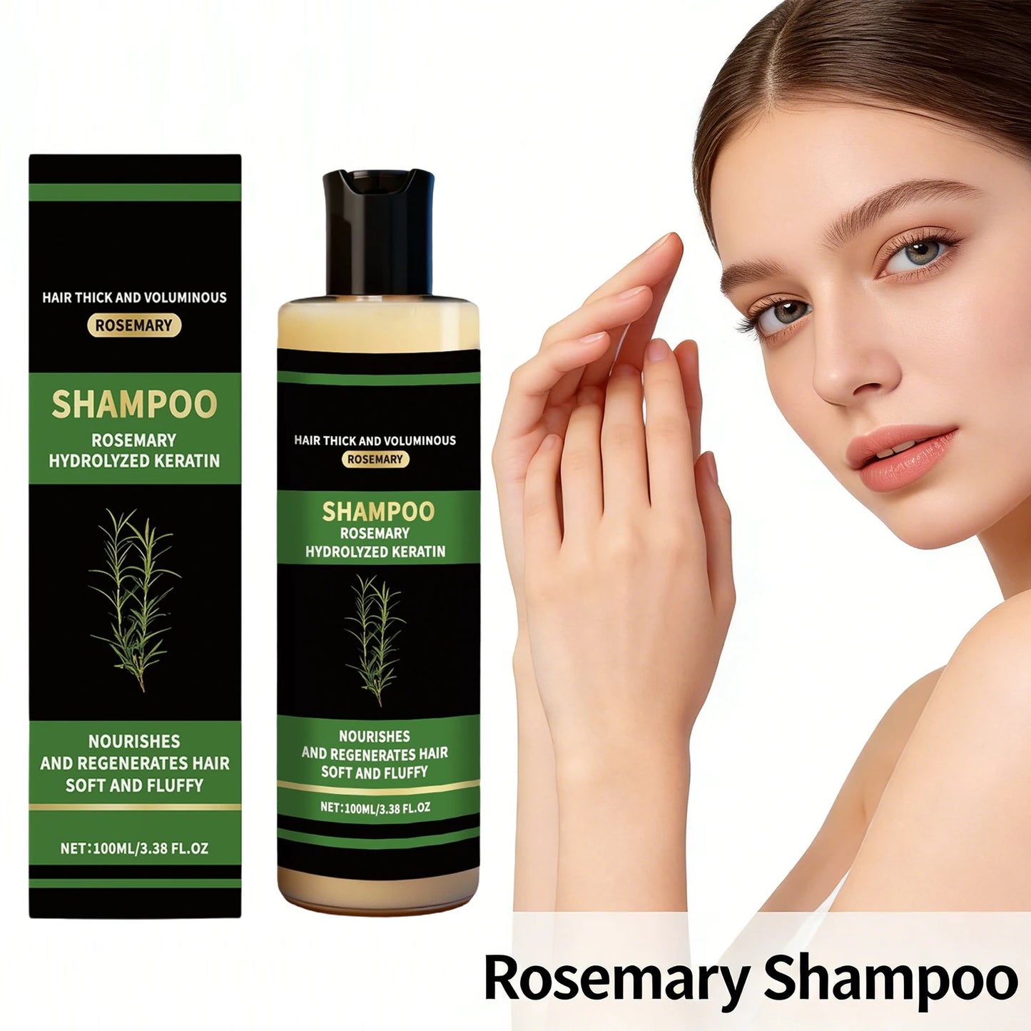 Rosemary Shampoo Hydrolyzed Keratin Shampoo Hair Thick Voluminous Oil Control Reduce Hair Breakage Damaged Repair Hair Care
