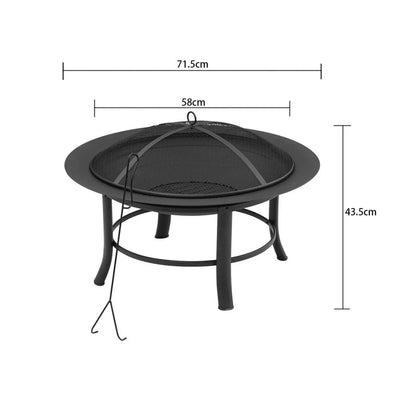 Camping Fire Pit Bonfire Stove Bonfire Activity Wood Basket Black Garden Decoration Wood Stove Heating Furnace With Baking Net