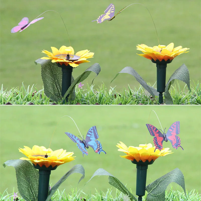 Dancing Fluttering Butterflies Hummingbird Yard Decor Solar Powered, Dancing Fluttering Butterflies For Your Potted Plant Yard