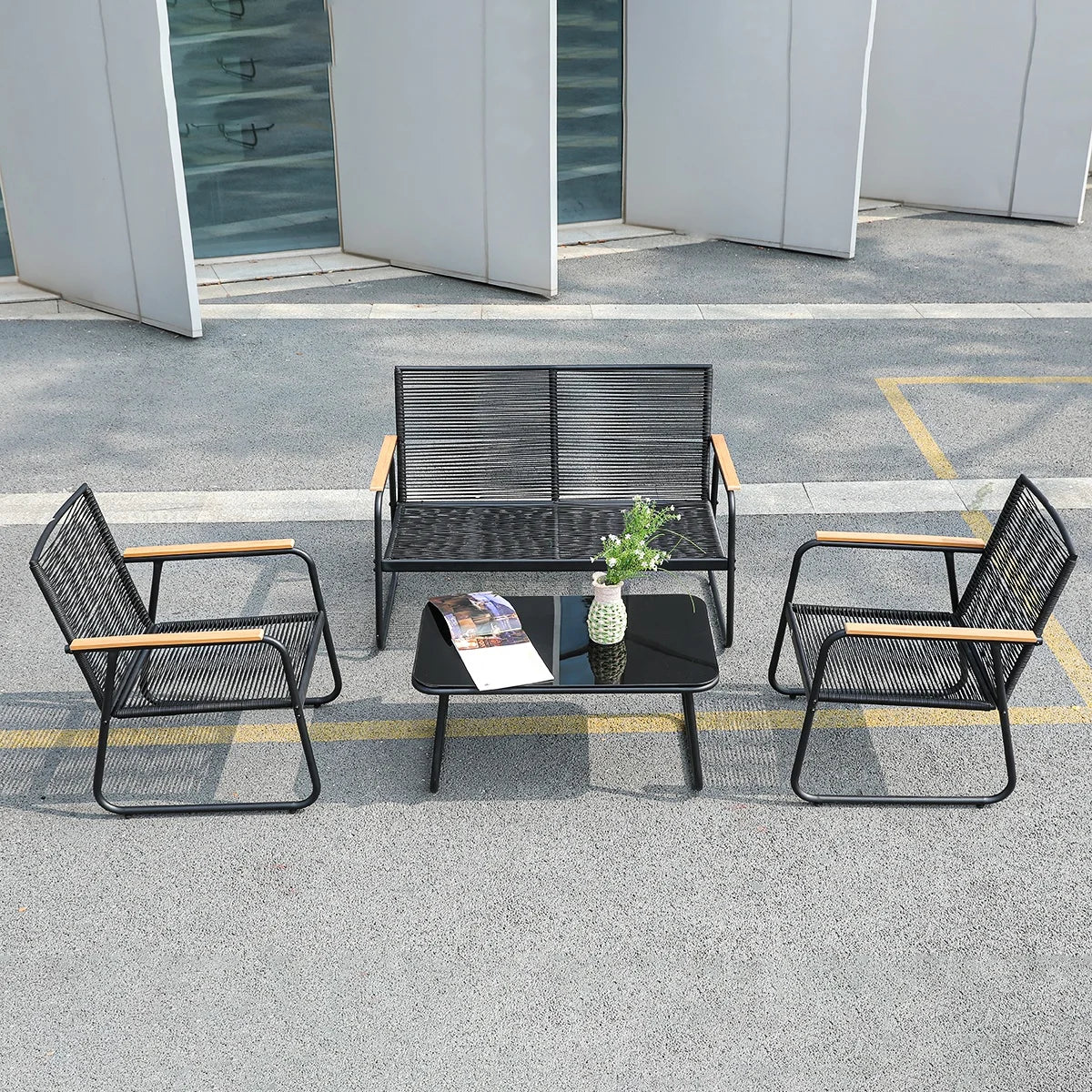 Traditional Outdoor Patio Furniture Set Indoor/Outdoor Balcony Courtyard Garden Sofa Wicker Rattan Material Gazebo Furniture