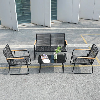 Traditional Outdoor Patio Furniture Set Indoor/Outdoor Balcony Courtyard Garden Sofa Wicker Rattan Material Gazebo Furniture