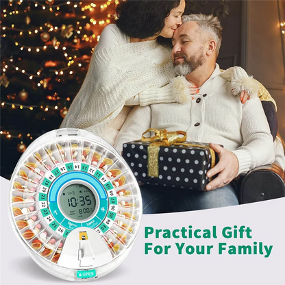 MOPHE-Alarm-Equipped Automatic Pill Dispenser For Elderly, 28-Day Electronic Locked Pill Box With Sound& Light Reminders