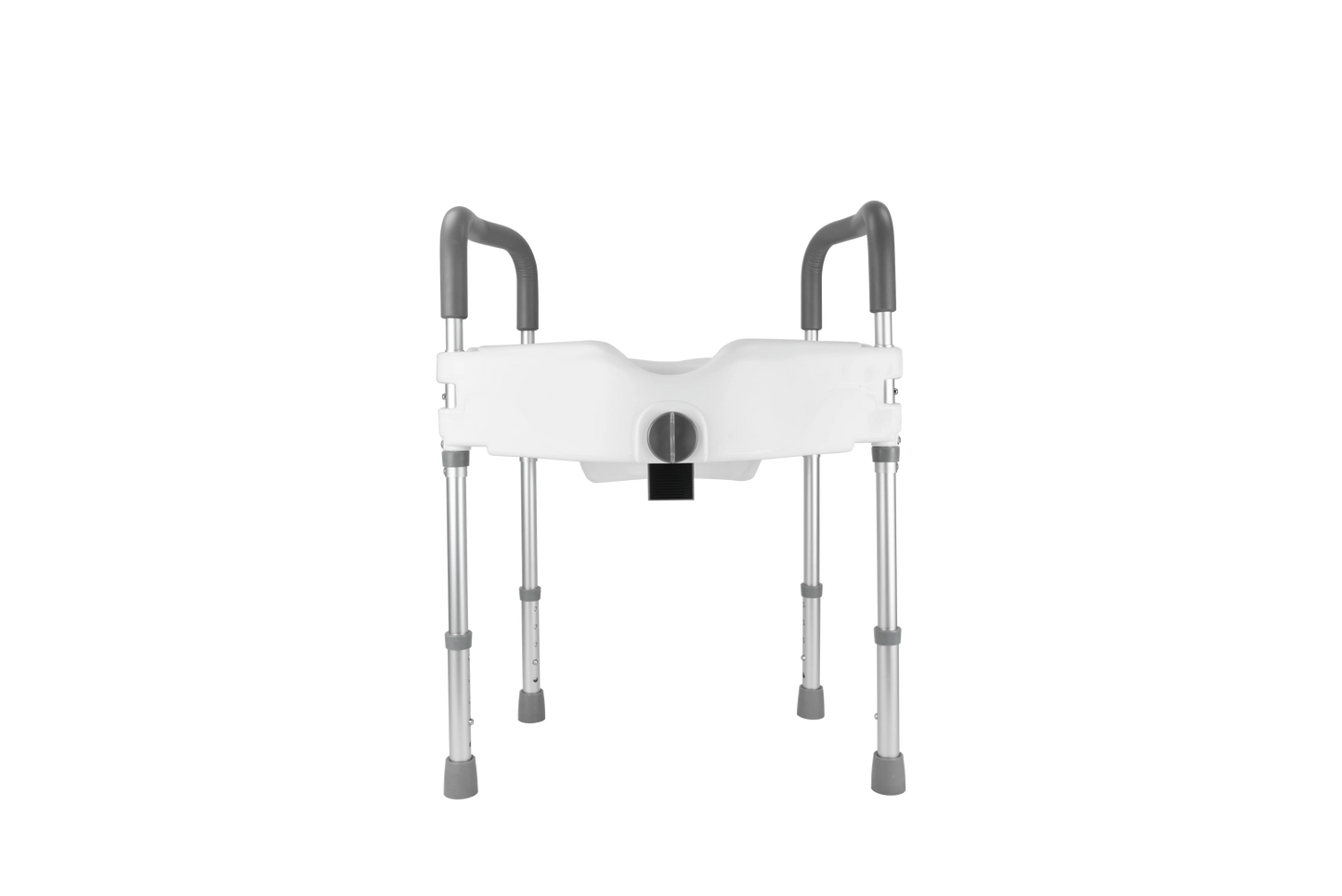 Elderly Care Products PE Durable Easily Self Assemble Fashion Design Firm Detachable Raised Toilet Seat with Armrest and Legs