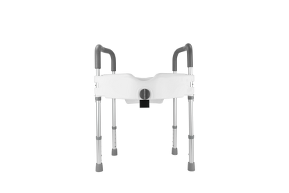 Elderly Care Products PE Durable Easily Self Assemble Fashion Design Firm Detachable Raised Toilet Seat with Armrest and Legs