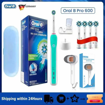 Oral B Electric Sonic Toothbrushes 3D Rotation Teeth Daily Whitening Gum Care Smart Pressure Sensor Rechargeable Waterproof