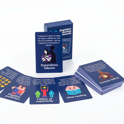 50pcs Mental Wellness Flashcards Cognitive Distortion & Thinking Traps Coping Skills Emotional Regulation Board Game