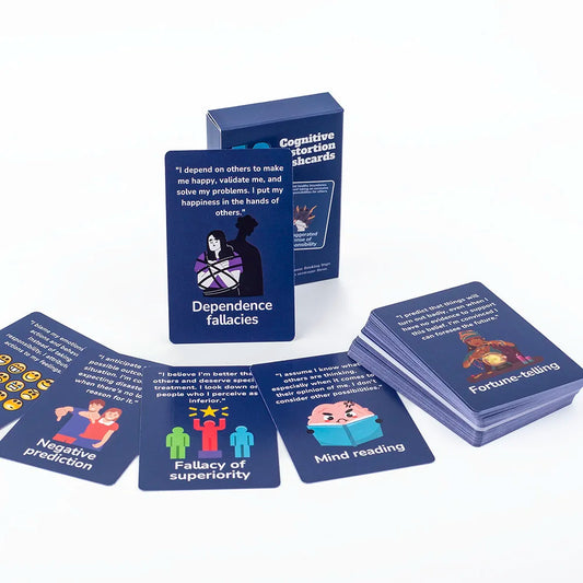 50pcs Mental Wellness Flashcards Cognitive Distortion & Thinking Traps Coping Skills Emotional Regulation Board Game