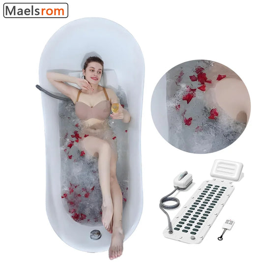 Electric Bubble Massage Mat - Waterproof & Anti-Slip Full Body Spa Mat for Bathtub with Wireless Remote Control (Home Relaxation