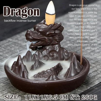 Y The Western Pterosaur Backflow Incense Burner Dragon for Incense Sticks Living Room Smoke Waterfall Incense Base Ceramic Stove