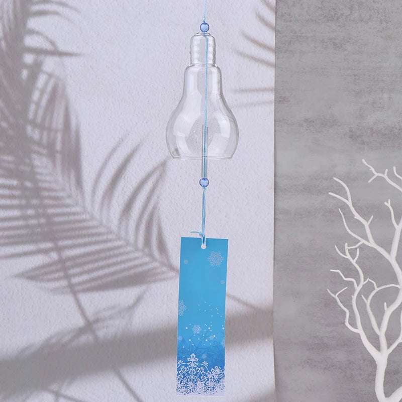 1Pcs Transparent Glass Wind Chimes WIndows Wind Bell Hanging Outdoor Garden Decor Garden Chimes Japanese Room Decor DIY Crafts