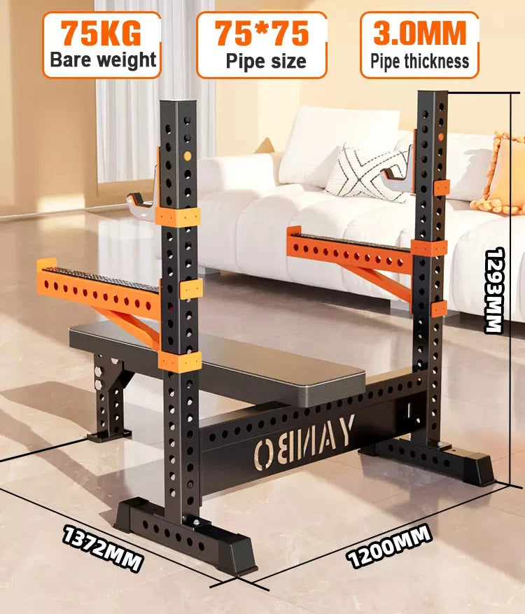 New multifunctional weightlifting bench, commercial professional integrated bench press stand, household barbell rack