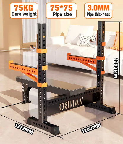 New multifunctional weightlifting bench, commercial professional integrated bench press stand, household barbell rack