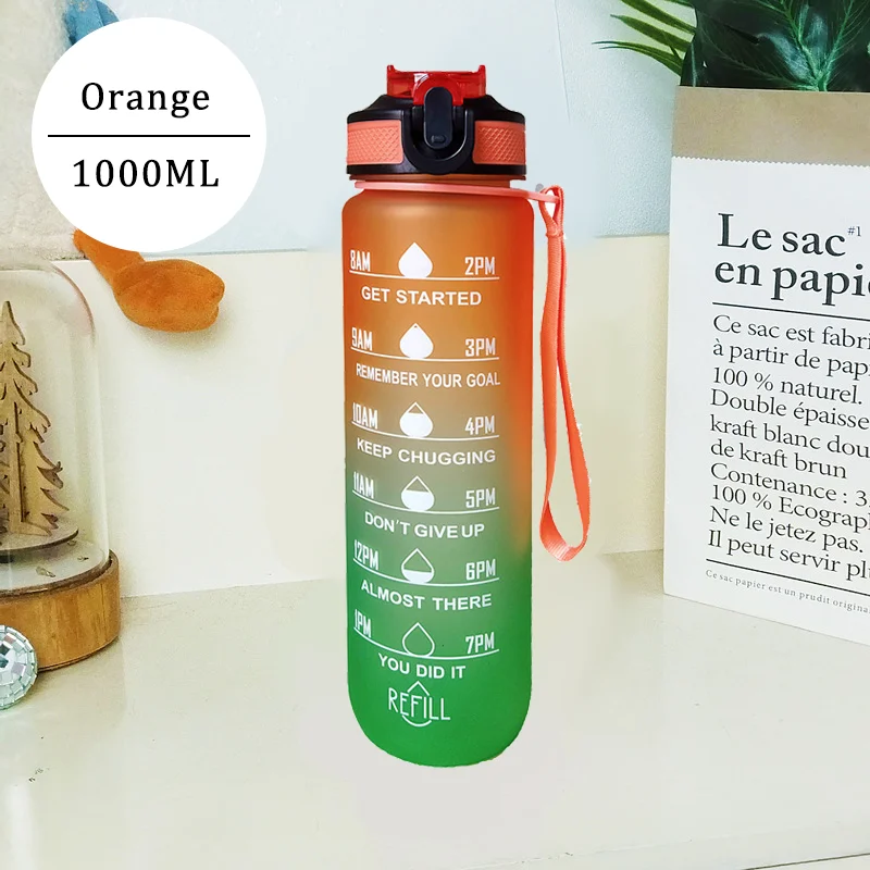 1 Liter Water Bottle Motivational Sport Water Bottle Leakproof Drinking Bottles Outdoor Travel Gym Fitness Jugs For Kitchen