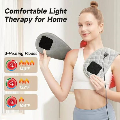 Red Light Therapy Belt LED for Shoulder, Back & Knee Pain Relief - Heating Pad with Red Light Therapy for Muscle Recovery - Cros