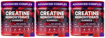 Creatine Monohydrate Gummies Raspberry & Blackberry Flavor Sugar Free for Men and Women Pre Workout Creatine Supplement 120count