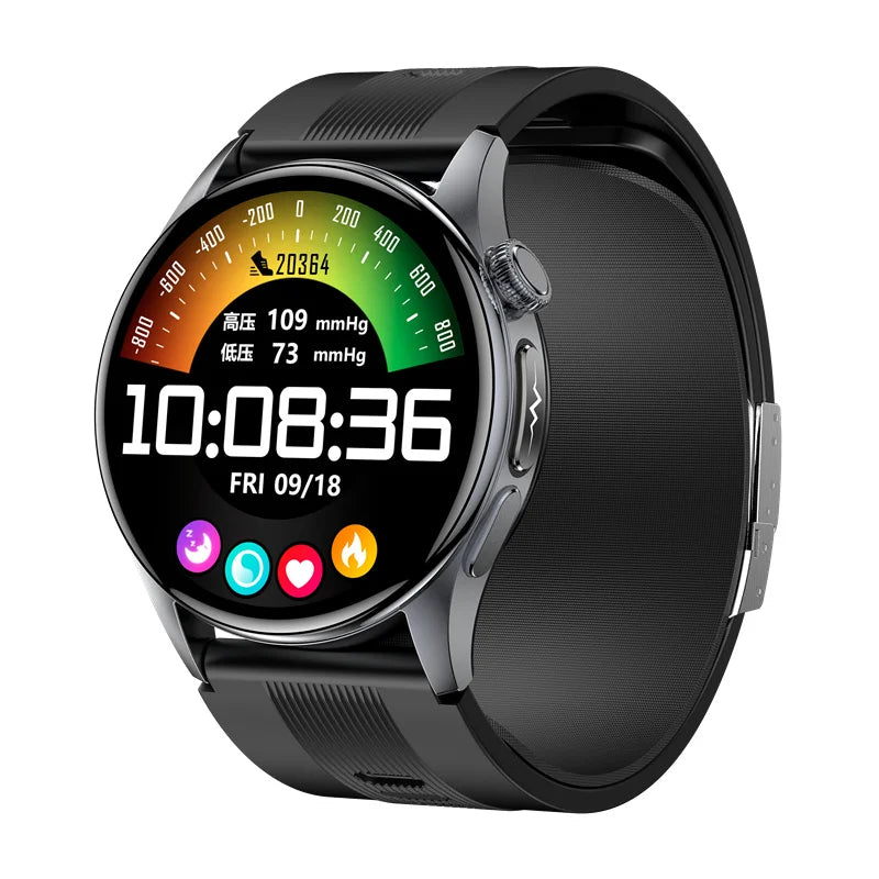 New Smart Watch High precision air pump1.56‘’ AMOLED Display ECG Comprehensive Sleep Monitoring Health BT Talk NFC Airbag Stra