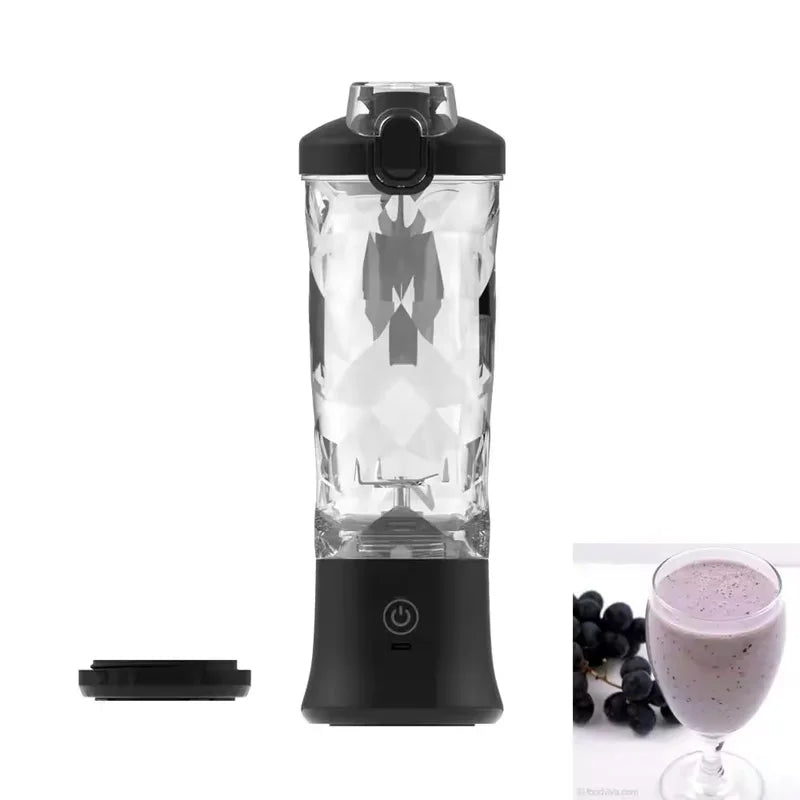 600ml USB rechargeable portable smoothie blender, mini personal fresh juice blender, electric smoothie juicing tool