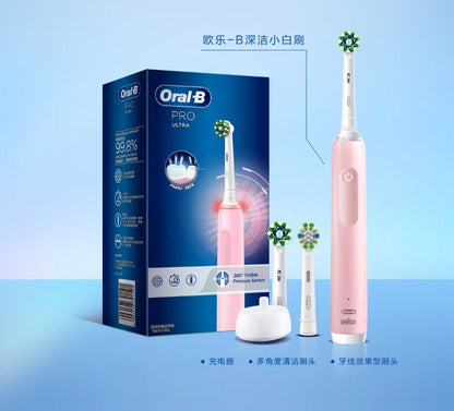 Oral B PRO ULTRA Electric Toothbrush 3 modes and 3 electric modes Adult electric toothbrush  Black, white, blue, pink