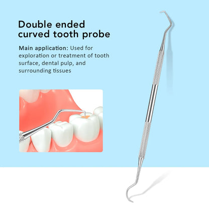 4pcs Stainless Steel Dentist Oral Tools Cleaning Flossing Tartar Removal Easy to Clean Not Easy to Break Dental Oral Mirror Care
