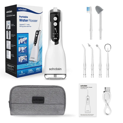 Oral Irrigator USB Rechargeable Water Flosser Portable Dental Water Jet 300ML Water Tank Waterproof Teeth Cleaner For Oral Care