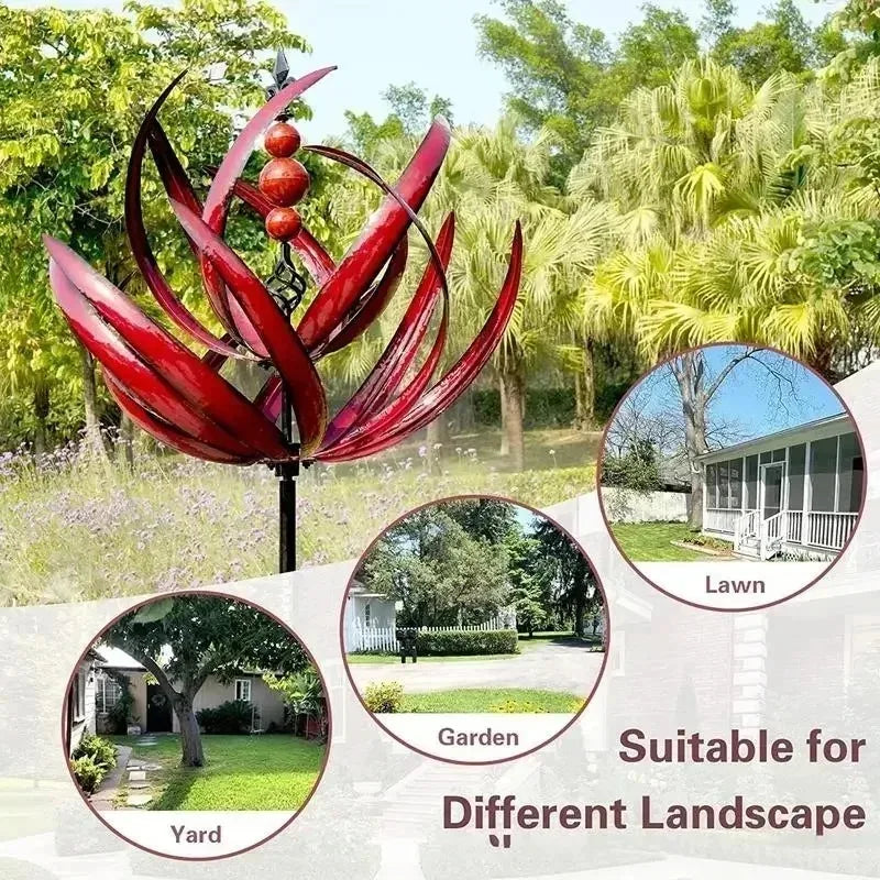 Wind Spinner For Yard Garden Outdoor Large Metal Kinetic Wind Sculptures Yard Lawn Art Outdoor Decor With Stake