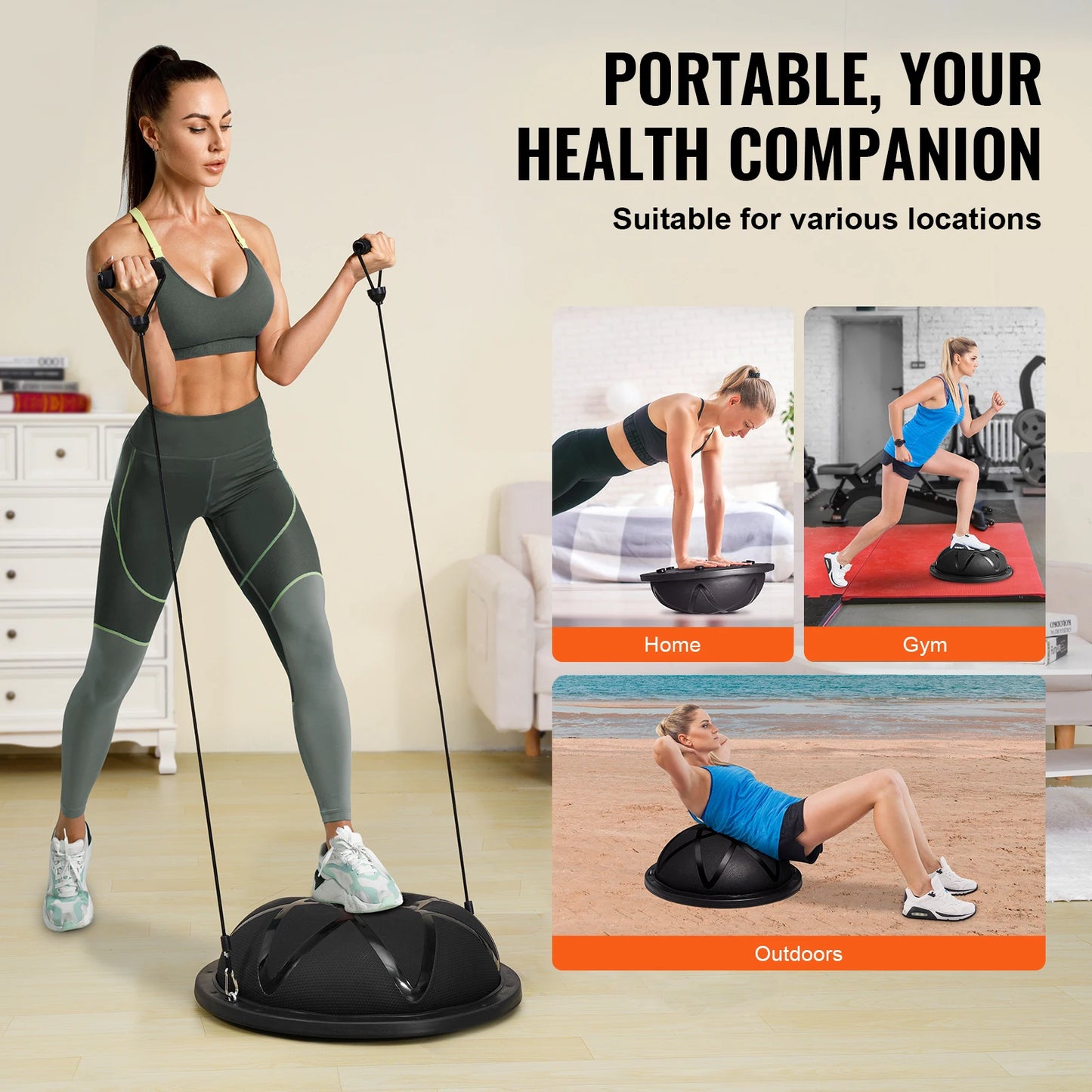 23in Half Exercise Ball Trainer 660lbs Capacity