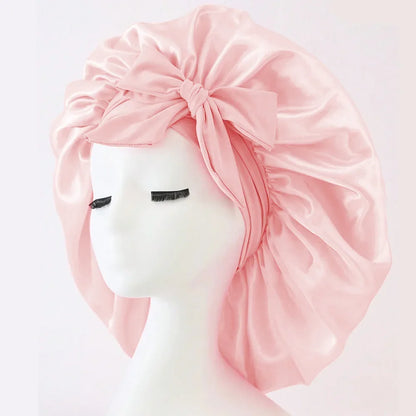 Satin Silk Hair Bonnet | Adjustable Tie Band | Sleep Bonnet for Women Men | Unisex Protective Headwear