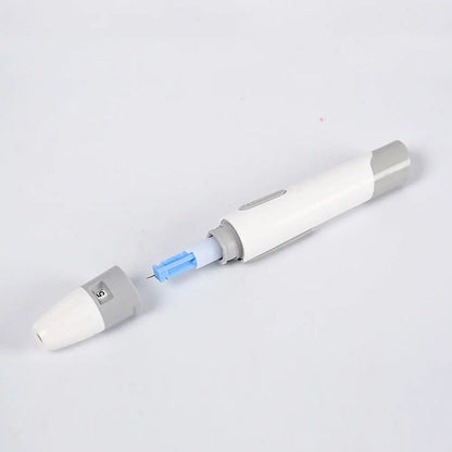 2Types Lancet Pen Lancing Device For Diabetics Blood Collect 5 Depth Adjustable Blood Sampling Glucose Test Pen Lancing Device
