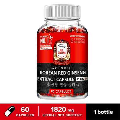 Korean Red Ginseng Supplement - Relieve Stress, Improve Mood, Boost Brain Function, and Strengthen The Immune System