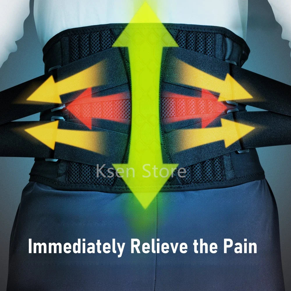 Adjustable Waist Support Lumbar Back Belt Lower Back Brace for Back Pain Relief Lumbar Spine Strap with 10 Stays Waist Protector