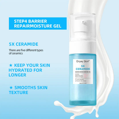 Facial Skincare Set Lasting Moisturizing Smooth Clean Ceramide Facial Cleanser Toner Serum Moisturizing Cream Suit All Skin Type
