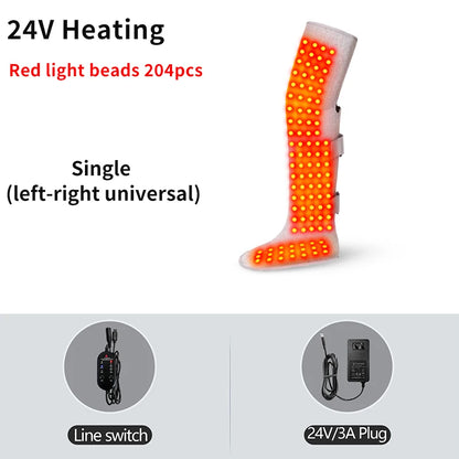 Red Light Therapy Heating Leg  Foot Wrap Electric Heating Knee Brace Relieve Cold Leg Arthritis Pain with 3-Zone Heat Warm