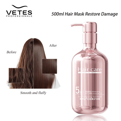 Keratin 500ml Conditioner Hair Mask for Hair Damage Restore Caviar Mask Shampoo for Dry Hair Anti Frizz Treatment Moisturizing