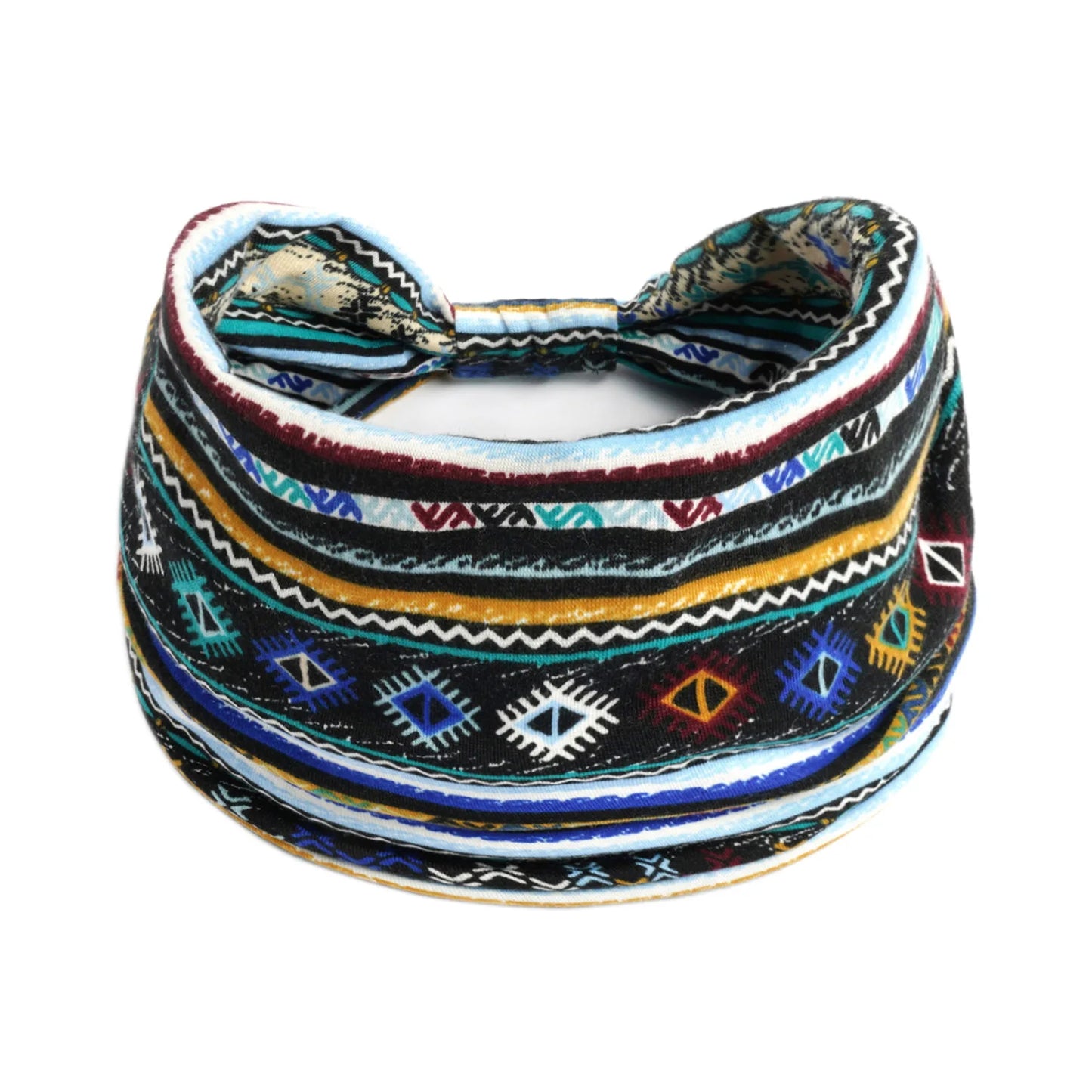 Boho Headbands Wide Knot Hair Scarf Floral Print Hairband Stretch Turban Headwrap Cotton Head Band Fashion Accessories for Women