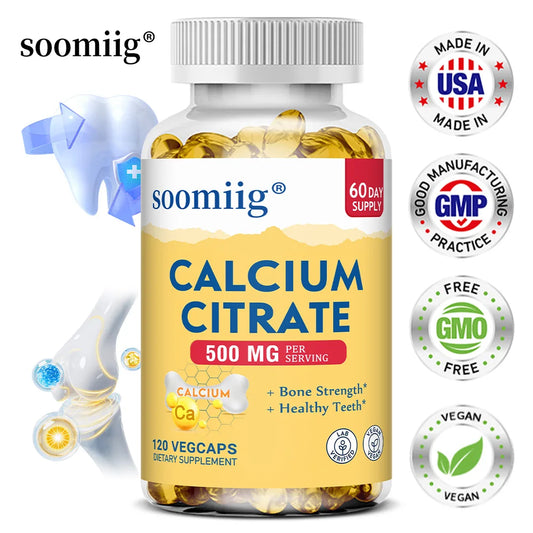 Calcium Citrate Supplement, Supports Bone Strength and Healthy Teeth, Easily Digested and Absorbed, 120 Vegetarian Capsules