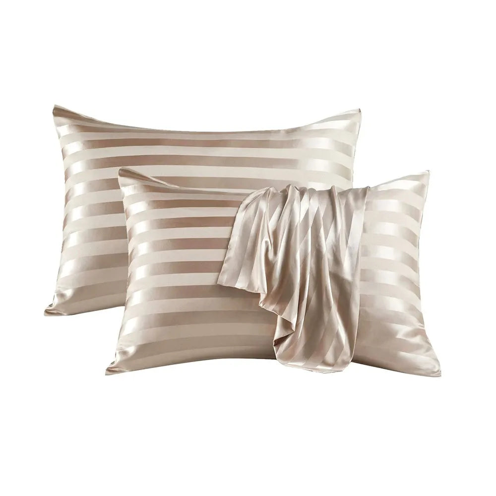 Satin Pillowcase for Hair and Skin 2 Pack, Queen Size Pillow Cases Set of 2, Silky PillowCover with Enve