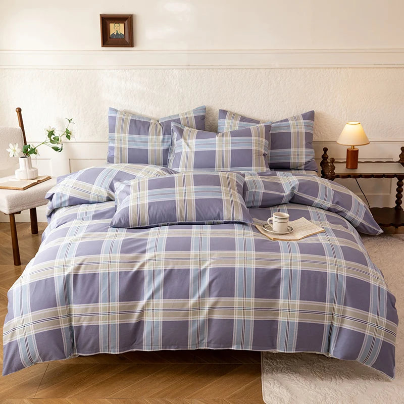 New 3pcs 100% Cotton Bedding Set High Quality Includes One Duvet Cover and Two Pillowcases Soft Skin-friendly and Breathable