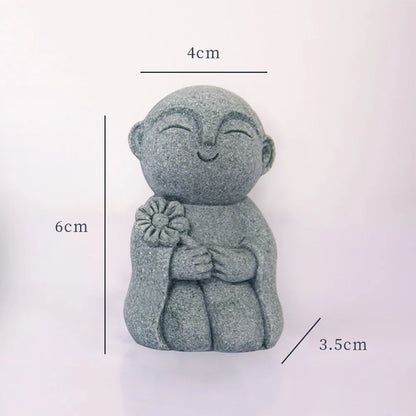 Yard Stone Statue Little Buddhist Ornament Garden Buddhist Statues Decor Suitable for Gardening Aquarium Decoration Ornament