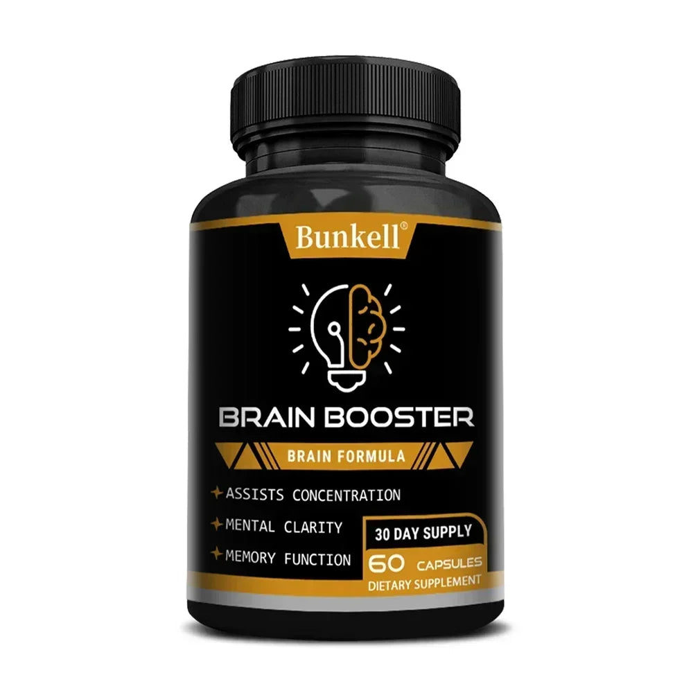 Brain Health Supplement - with Ginkgo Biloba, Vitamin B12, Help Improve Cognitive Function and Memory, Protect Nerve Cells