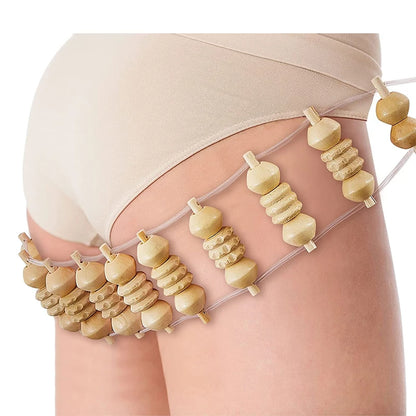 1/2pcs  Wooden Therapy Massage Tool Back Massager Roller Rope for Body Shaping Pain Relief Treatment