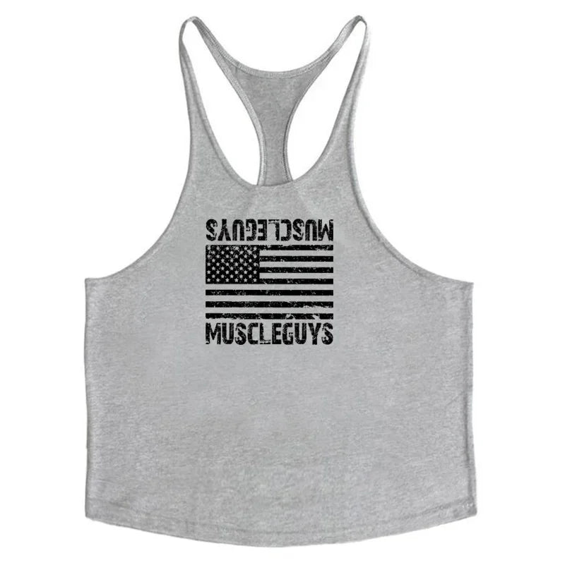 New Arrivals Bodybuilding stringer tank top man Cotton Gym sleeveless shirt men Fitness Vest Singlet sportswear workout tanktop