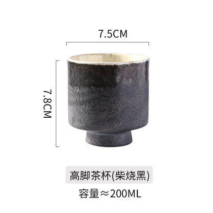Japanese style tall tea cup household ceramic water cup household Japanese and Korean coffee matcha cup water cup