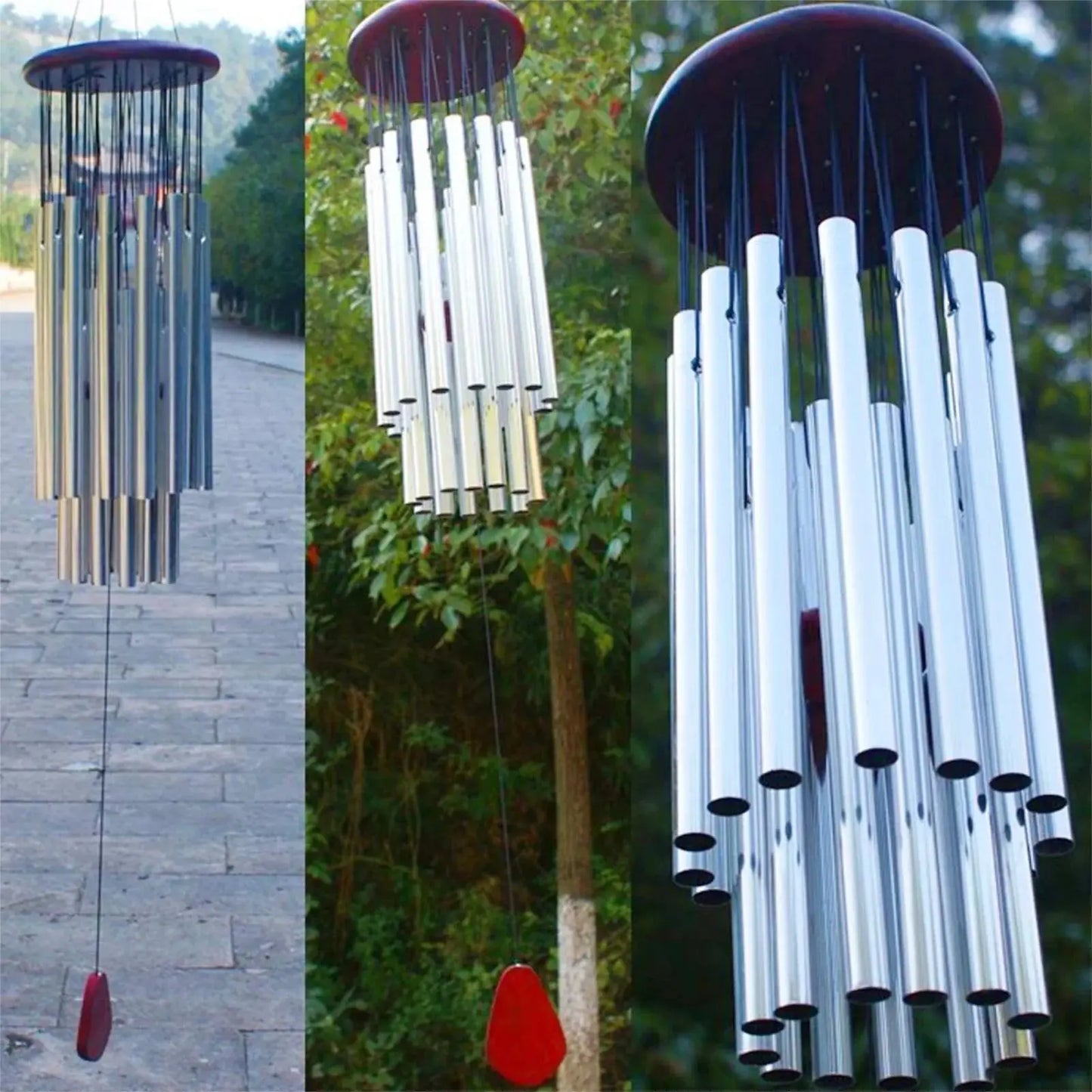 27 Tubes Handmade Wind Chimes Outdoor - Concert Pitch Tuned for Deep Soothing Sounds, Hummingbird Design Large Wind Bell for Gar